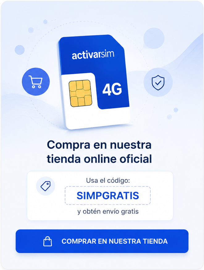 Compra tu tarjeta SIM en nuestra tienda online oficial usando el código SIMPGRATIS